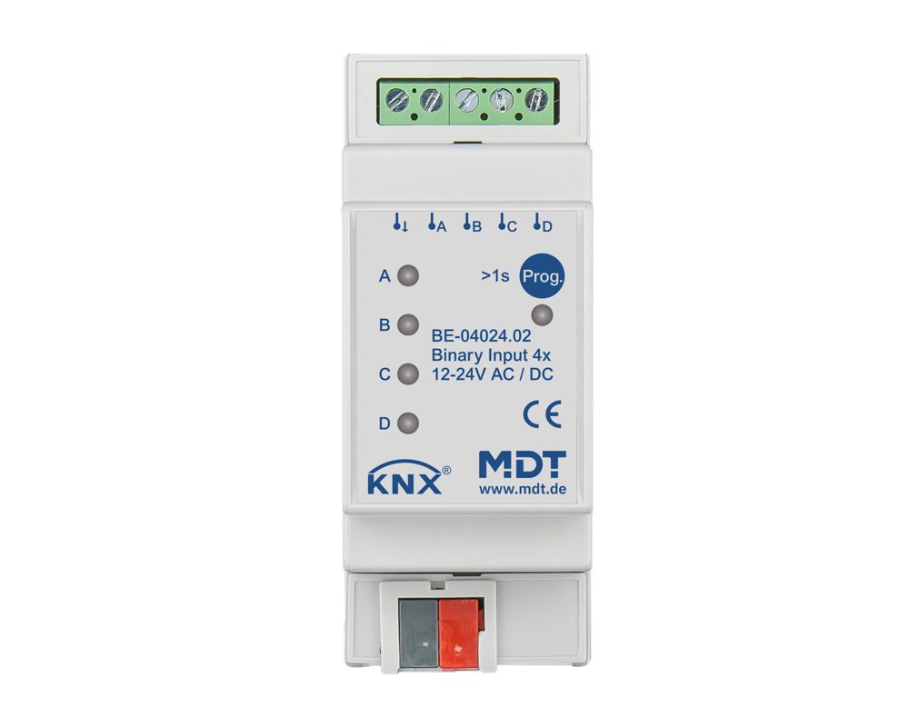 [BE-04024.02] KNX binaire ingang 4-voudig, 2TE REG, versie 24 V AC/DC