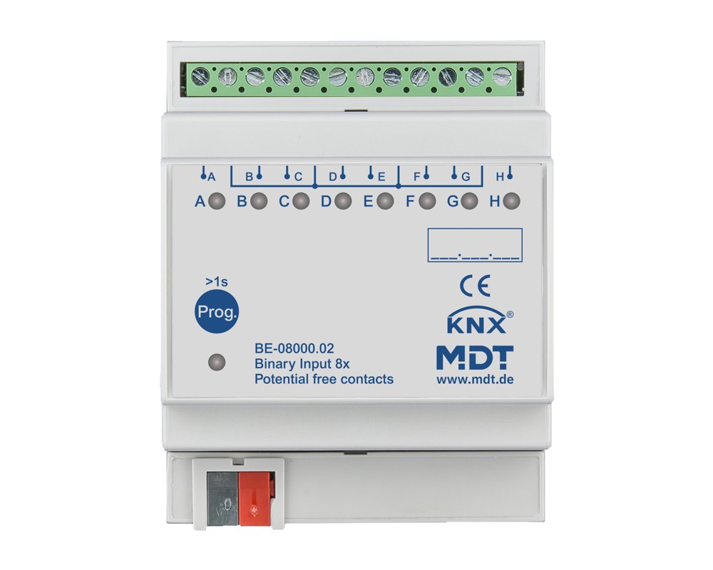 [BE-08000.02] KNX binaire ingang 8-voudig, 4TE REG, versie potentiaalvrij