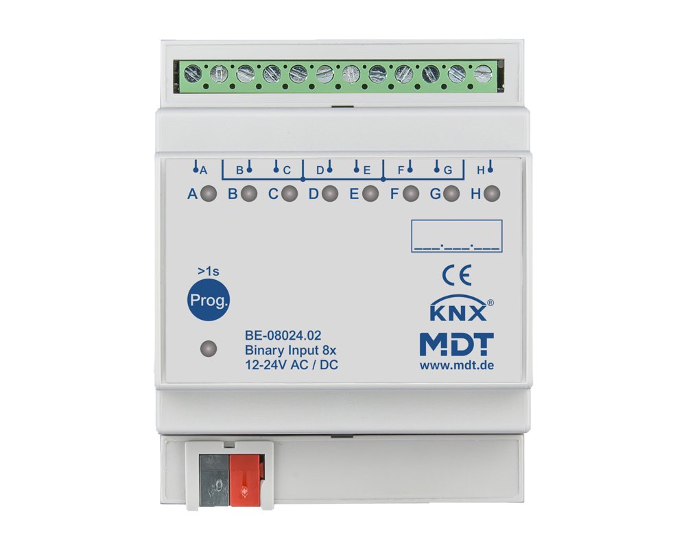 [BE-08024.02] KNX binaire ingang 8-voudig, 4TE REG, versie 24 V AC/DC