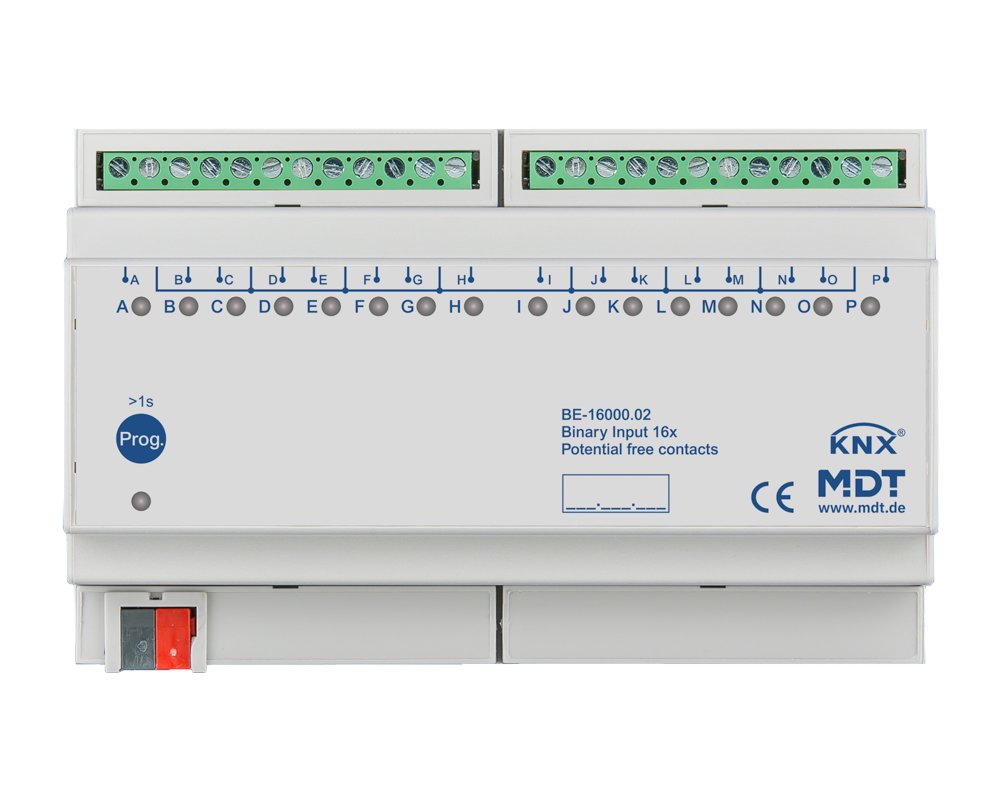 [BE-16000.02] KNX binaire ingang 16-voudig, 8TE REG, versie potentiaalvrij