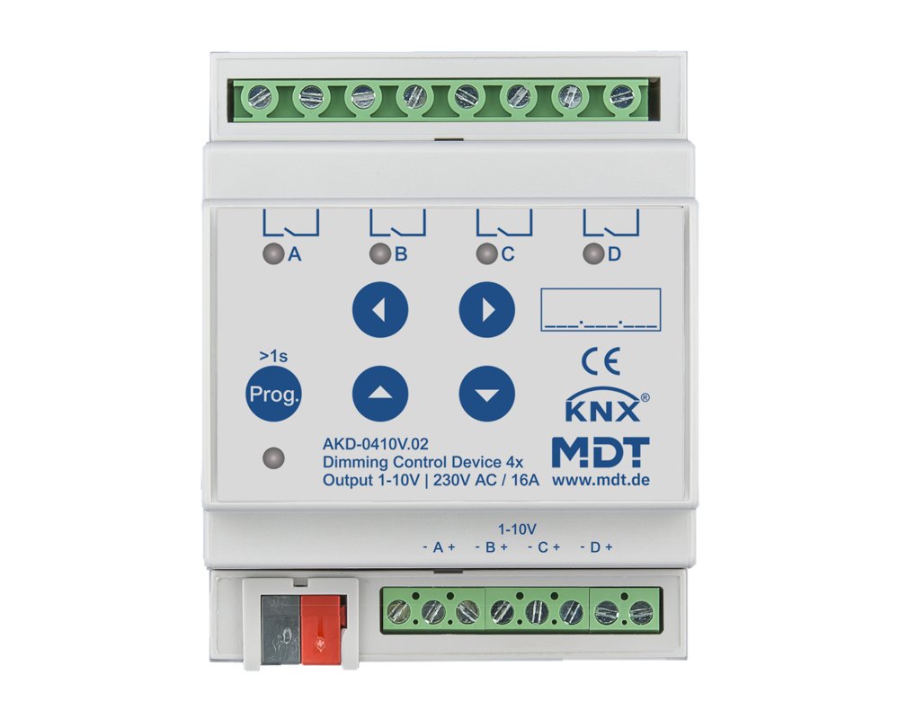 [AKD-0410V.02] KNX dimactor 4-voudig, 4TE REG, 1-10 V RGBW