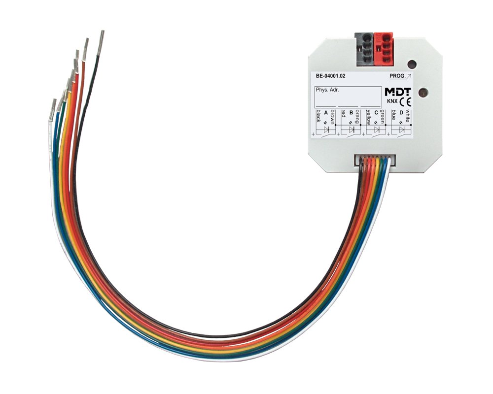 [BE-04001.02] KNX drukknopinterface 4-voudig, inbouwmontage, versie potentiaalvrij