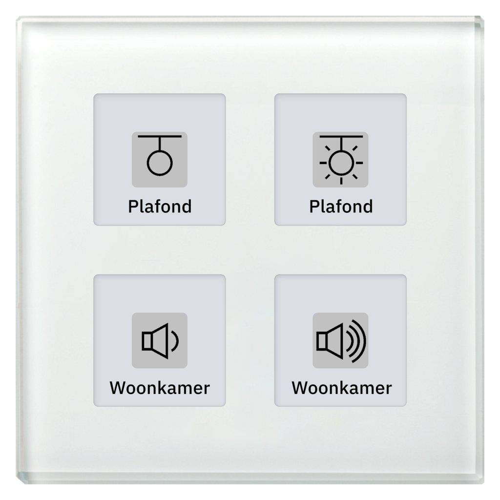 [BE-GT04W.01] KNX Glastaster Plus 4-voudig, wit