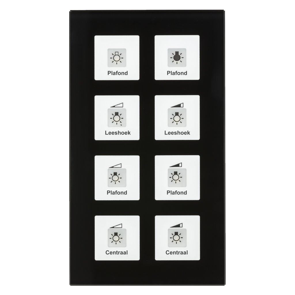 [BE-GT08S.01] KNX Glastaster Plus 8-voudig, zwart