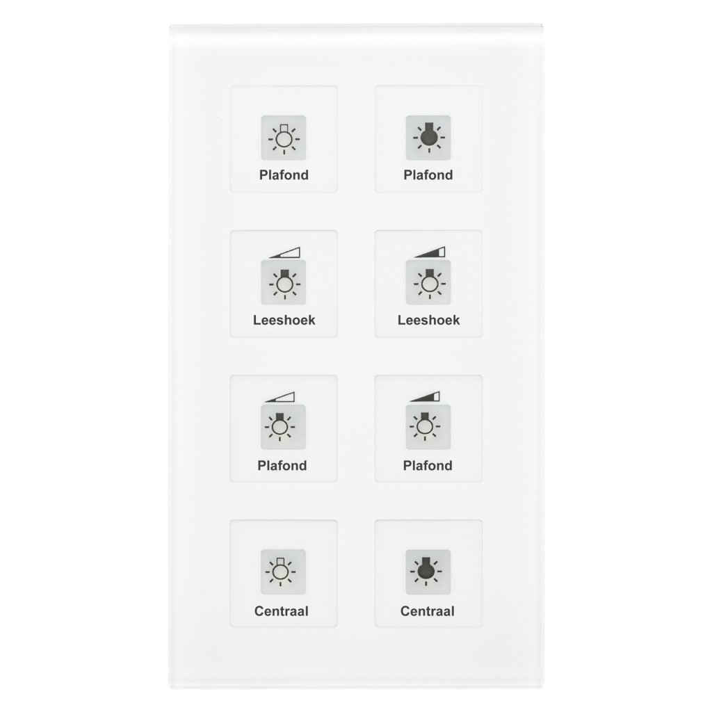 [BE-GT08W.01] KNX Glastaster Plus 8-voudig, wit