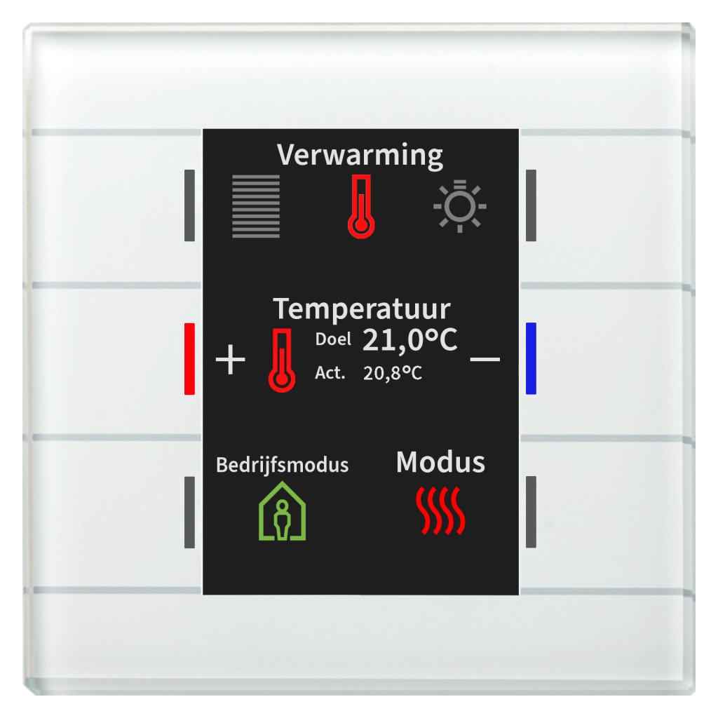 [BE-GT2TW.02] KNX Glastaster II Smart met kleurendisplay en temperatuursensor, wit