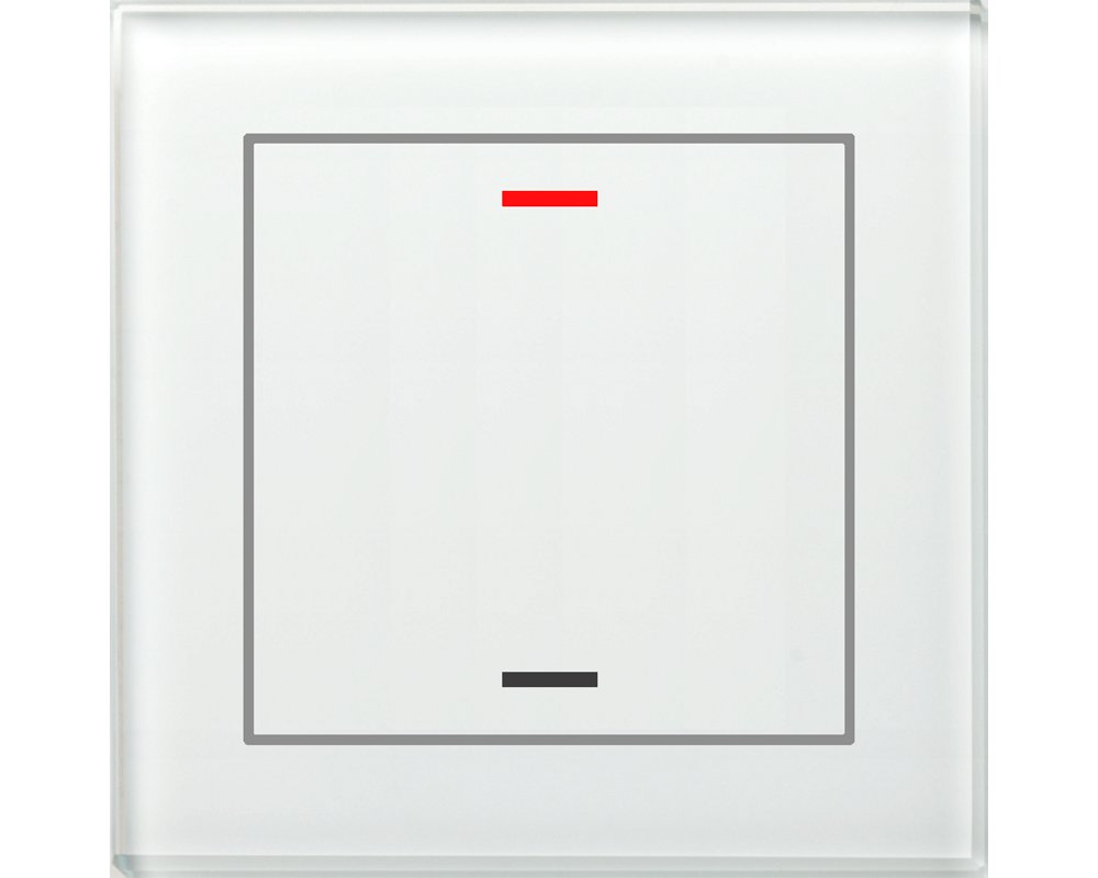 [BE-GTL10W.01] KNX Glastaster II Light 1-voudig, RGBW, wit, neutraal