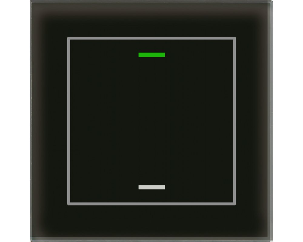 [BE-GTL1TS.01S] KNX Glastaster II Light 1-voudig, RGBW, temperatuursensor, zwart, neutraal