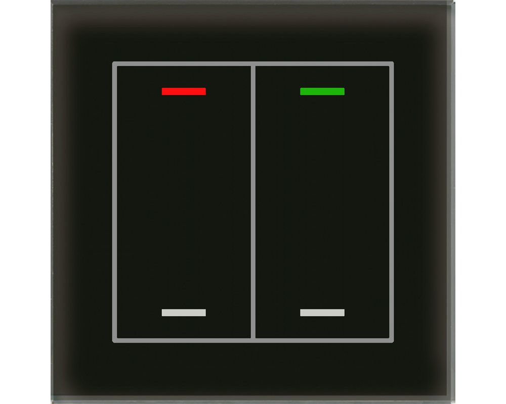 [BE-GTL20S.01S] KNX Glastaster II Light 2-voudig, RGBW, zwart, neutraal