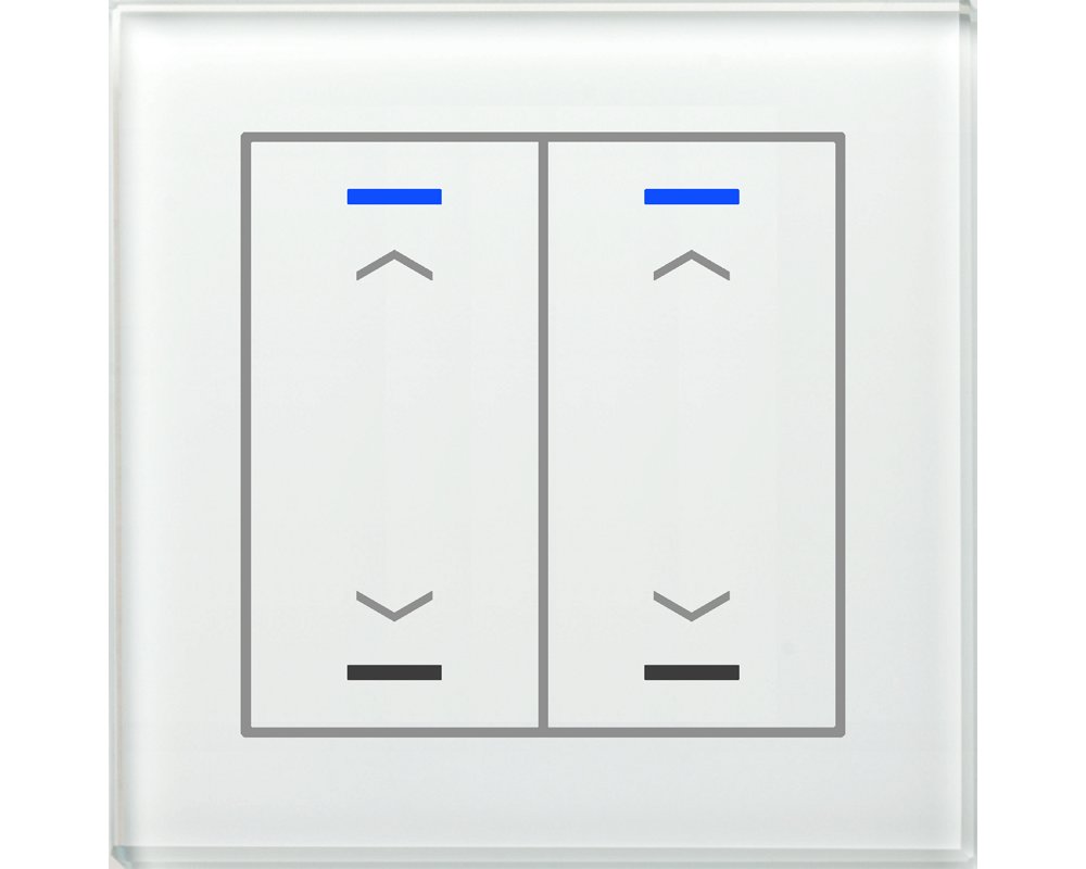 [BE-GTL20W.A1] KNX Glastaster II Light 2-voudig, RGBW, wit, jaloezie