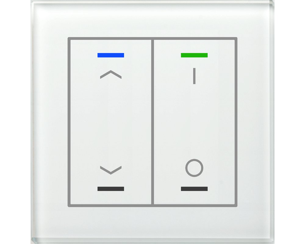 [BE-GTL2TW.C1] KNX Glastaster II Light 2-voudig, RGBW, temperatuursensor, wit, jaloezie_schakelen