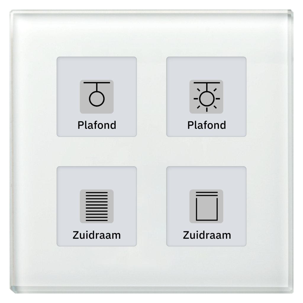 [BE-GTT4W.01] KNX Glastaster Plus 4-voudig, wit, met temperatuursensor