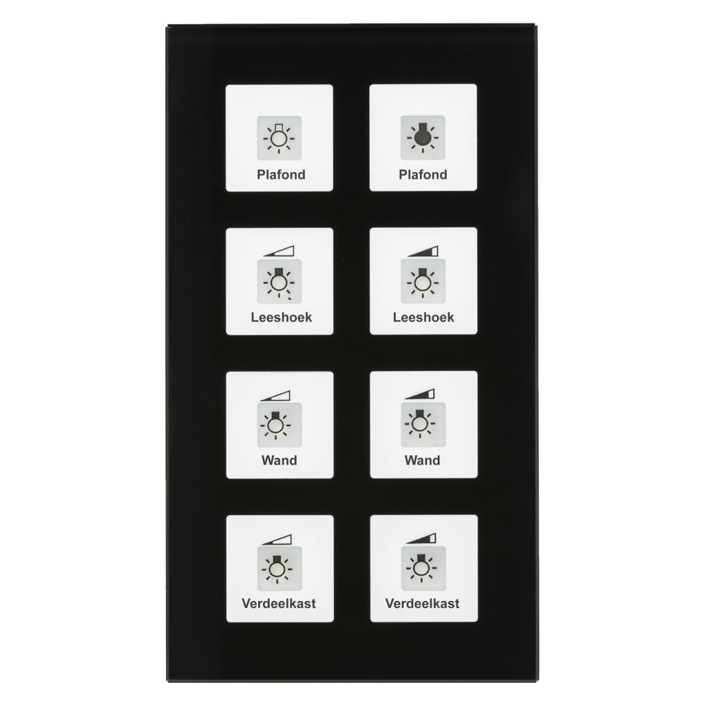 [BE-GTT8S.01] KNX Glastaster Plus 8-voudig, zwart, met temperatuursensor