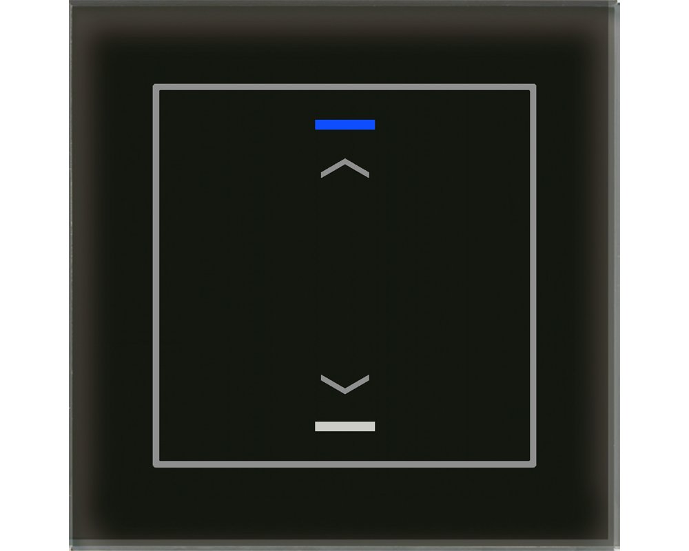 [GTL-10AS.02S] KNX Glastaster II Light 1-voudig, RGBW, zwart, jaloezie, Secure