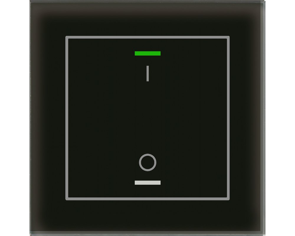 [GTL-1TBS.02S] KNX Glastaster II Light 1-voudig, RGBW, temperatuursensor, zwart, schakelen