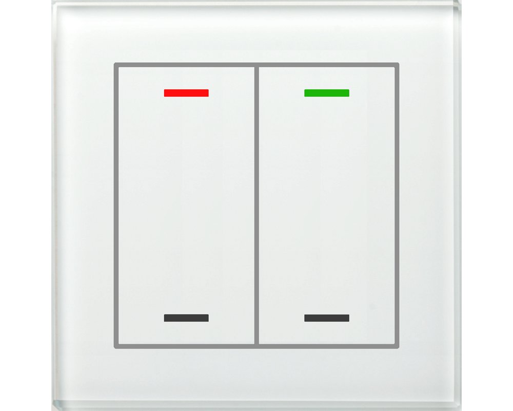 [GTL-200W.02S] KNX Glastaster II Light 2-voudig, RGBW, wit, neutraal, Secure