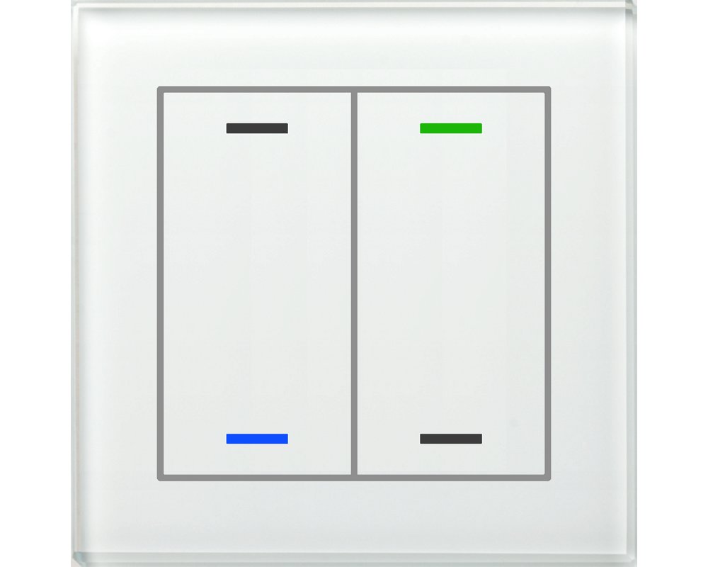 [GTL-2T0W.02S] KNX Glastaster II Light 2-voudig, RGBW, temperatuursensor, wit, neutraal, Secure