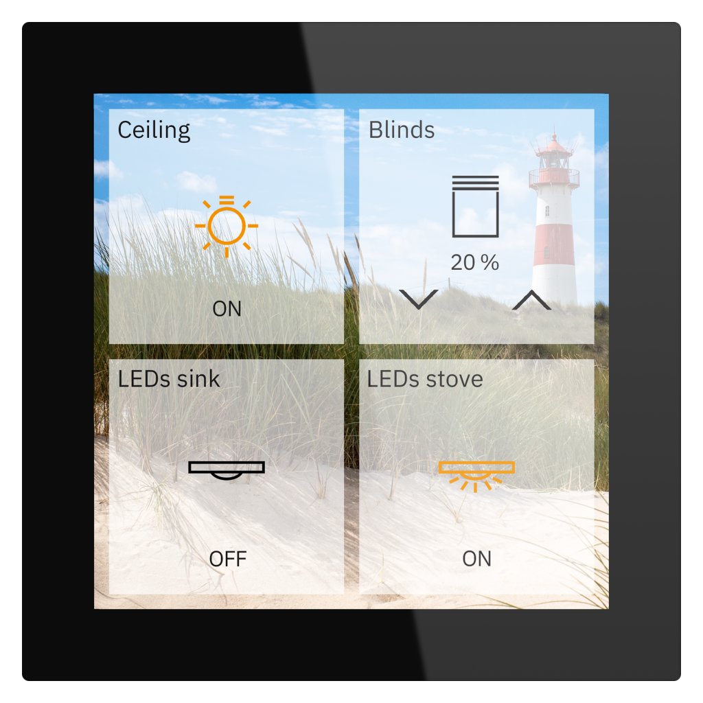 [GTS-04TS.01S] KNX glazen touch Smart 4 inch, KNX Data Secure, zwart