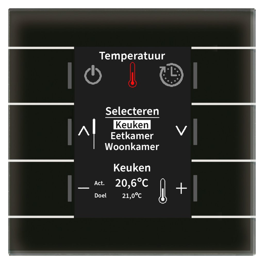 [BE-GBZS.01S] KNX glazen bedieningscentrale Smart met kleurendisplay, zwart