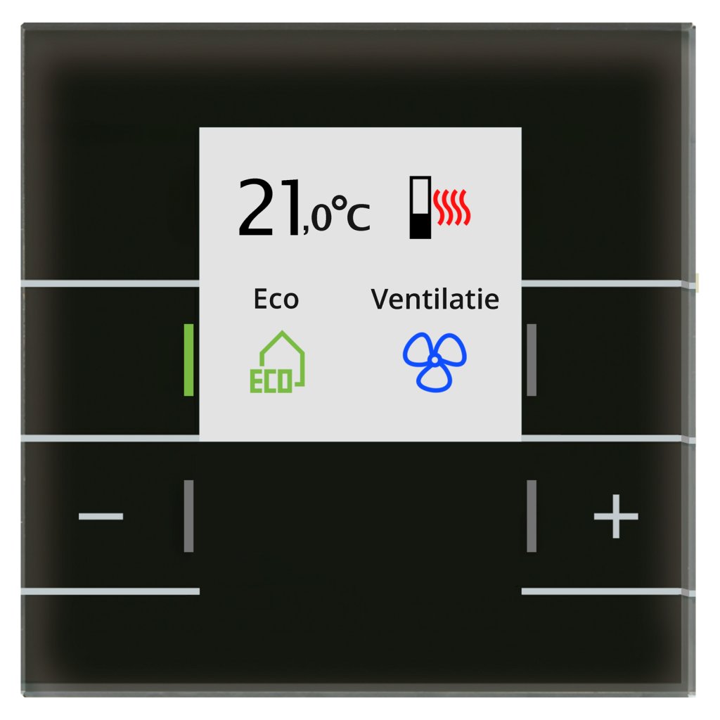 [SCN-RTRGS.02S] KNX glazen ruimtetemperatuurregelaar Smart met kleurendisplay, zwart