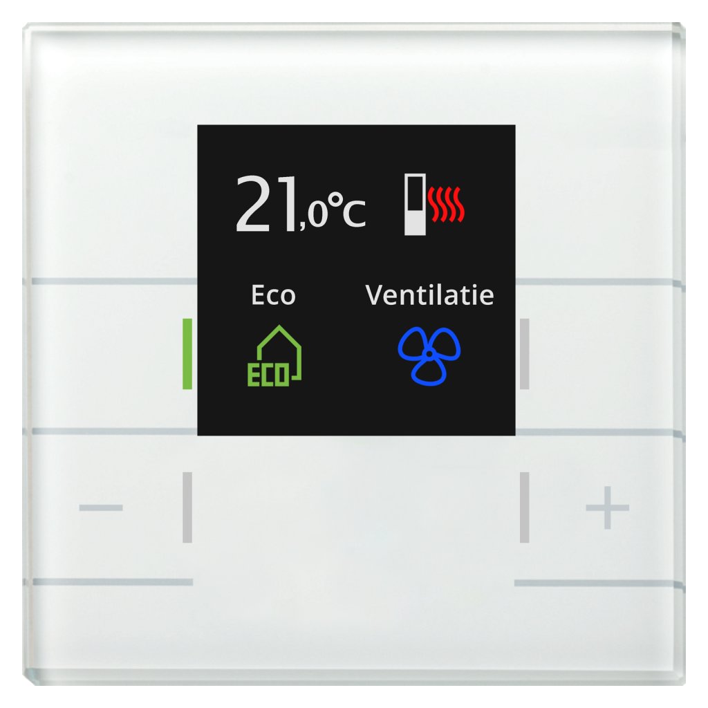 [SCN-RTRGW.02] KNX glazen ruimtetemperatuurregelaar Smart met kleurendisplay, wit