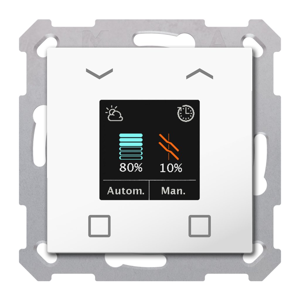 [BE-JTA5504.01] KNX jaloezietaster Smart 55 met kleurendisplay, zuiver wit glanzend