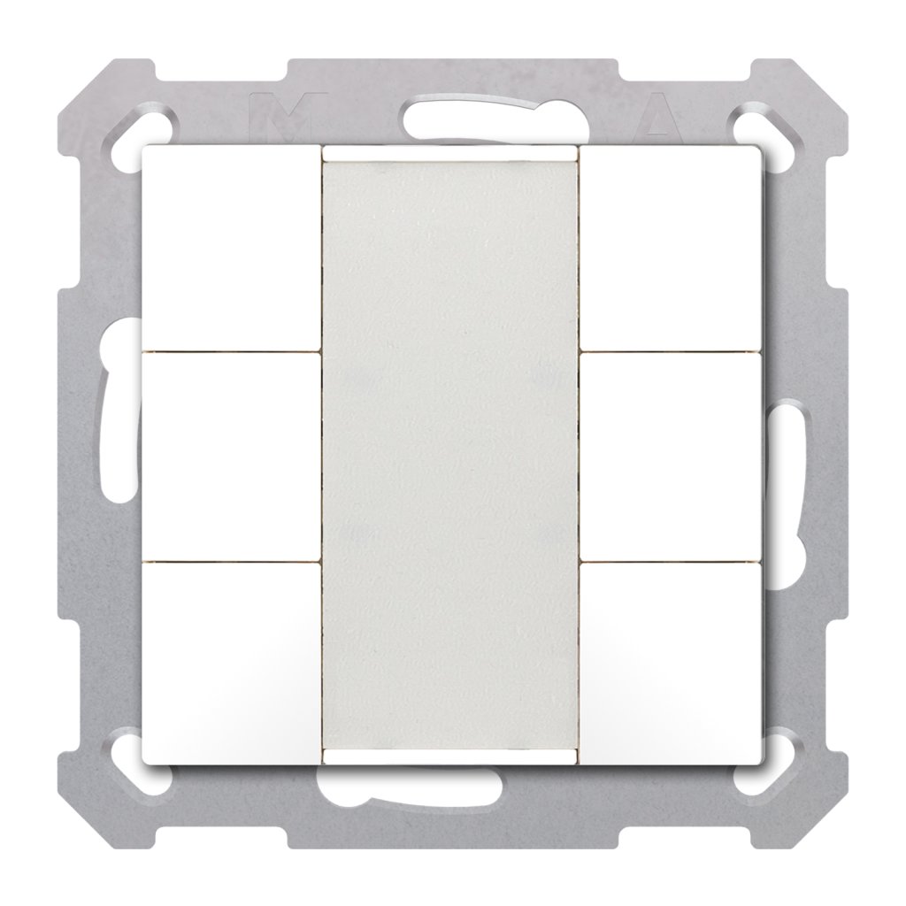 [BE-TA5506.02] KNX Taster 55 6-voudig, zuiver wit mat
