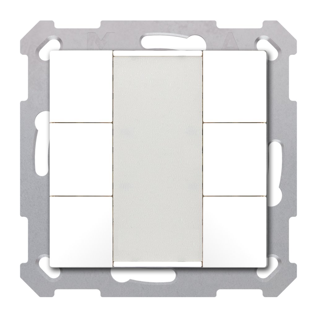 [BE-TA5506.G2] KNX Taster 55 6-voudig, zuiver wit glanzend