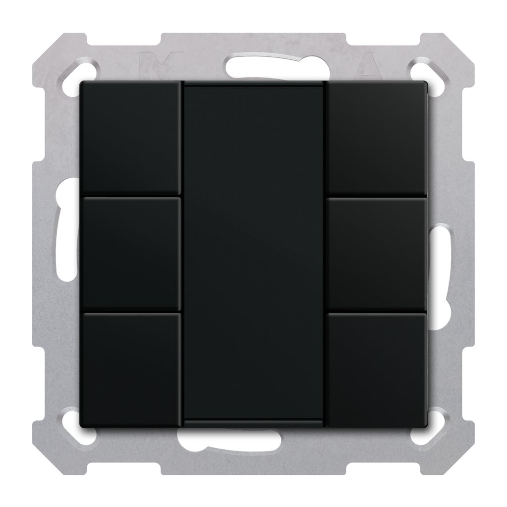 [BE-TA550606.02] KNX Taster 55 6-voudig, mat zwart