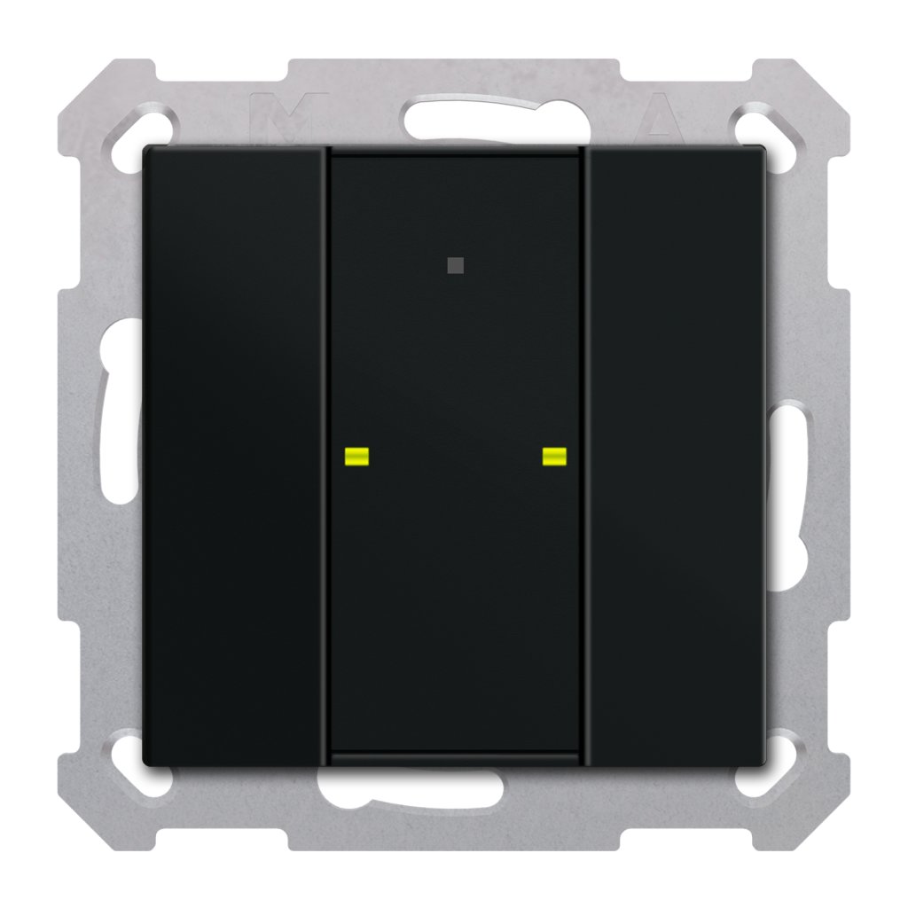[BE-TA55P206.02] KNX Taster Plus 55 2-voudig, mat zwart