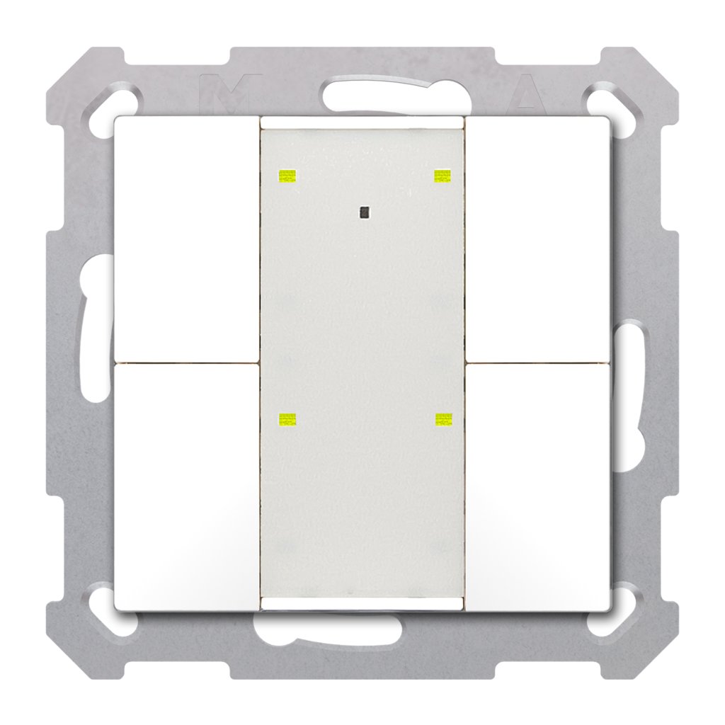 [BE-TA55P4.02] KNX Taster Plus 55 4-voudig, zuiver wit mat