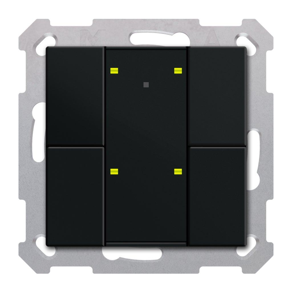 [BE-TA55P406.02] KNX Taster Plus 55 4-voudig, mat zwart