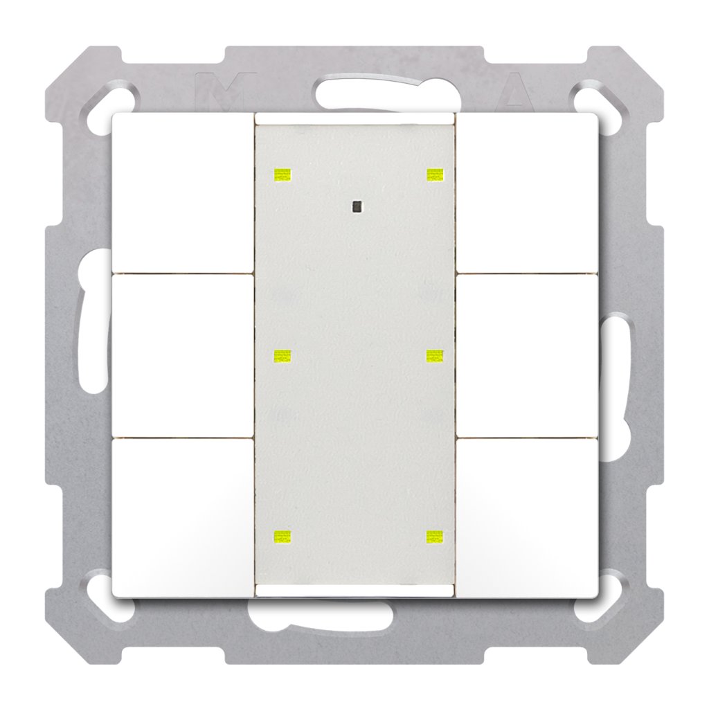 [BE-TA55P6.02] KNX Taster Plus 55 6-voudig, zuiver wit mat