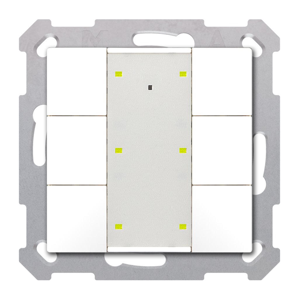 [BE-TA55P6.G2] KNX Taster Plus 55 6-voudig, zuiver wit glanzend