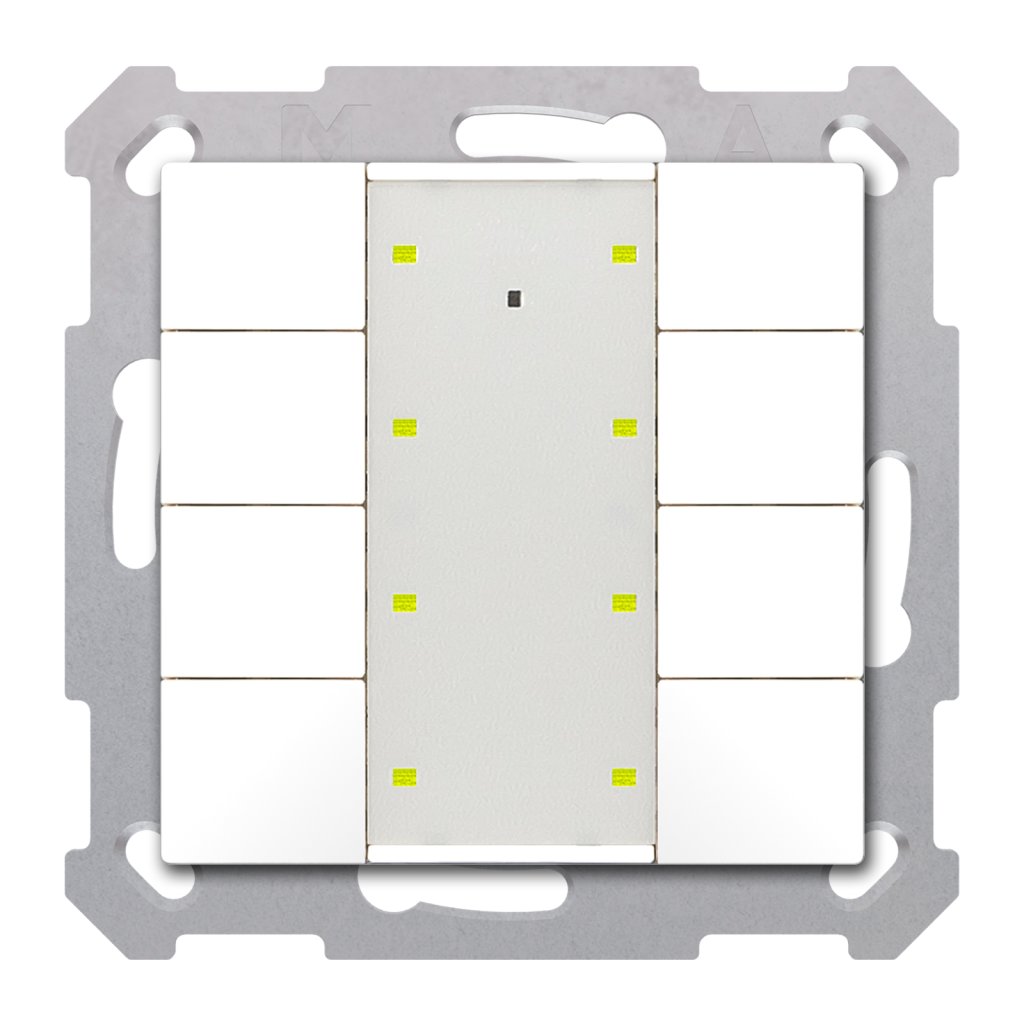 [BE-TA55P8.02] KNX Taster Plus 55 8-voudig, zuiver wit mat