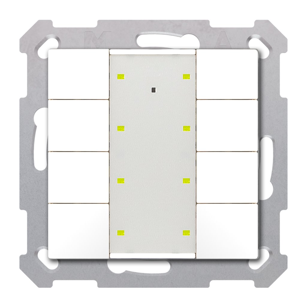 [BE-TA55P8.G2] KNX Taster Plus 55 8-voudig, zuiver wit glanzend