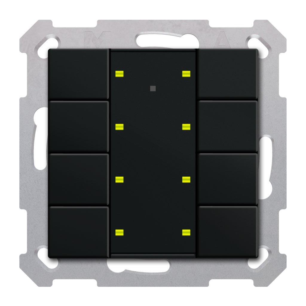 [BE-TA55P806.02] KNX Taster Plus 55 8-voudig, mat zwart