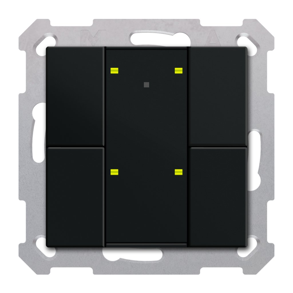 [BE-TA55T406.02] KNX Taster Plus TS 55 4-voudig, mat zwart
