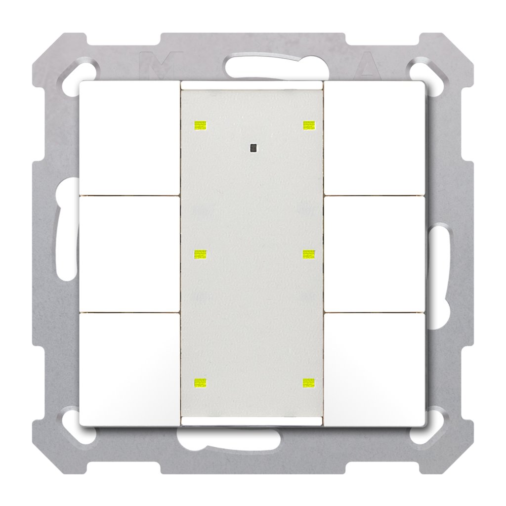 [BE-TA55T6.G2] KNX Taster Plus TS 55 6-voudig, zuiver wit glanzend
