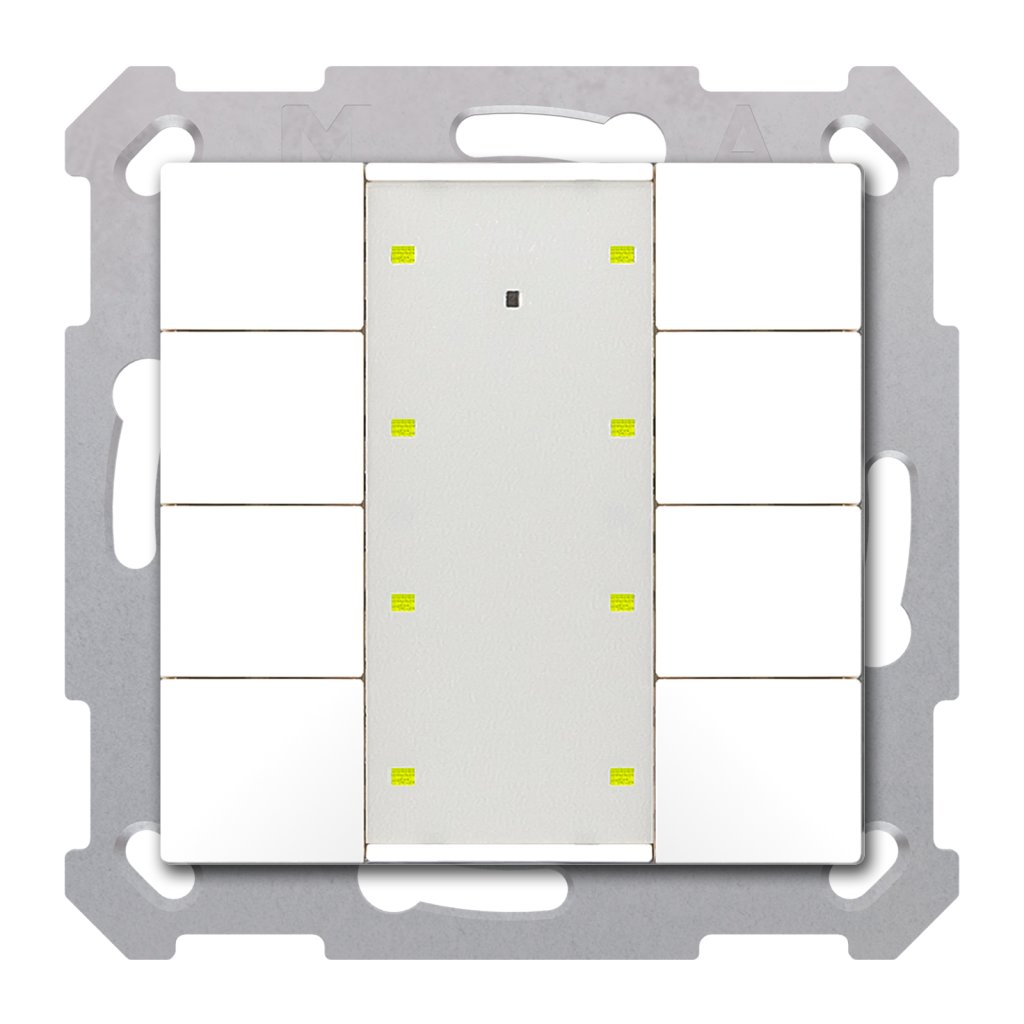 [BE-TA55T8.G2] KNX Taster Plus TS 55 8-voudig, zuiver wit glanzend
