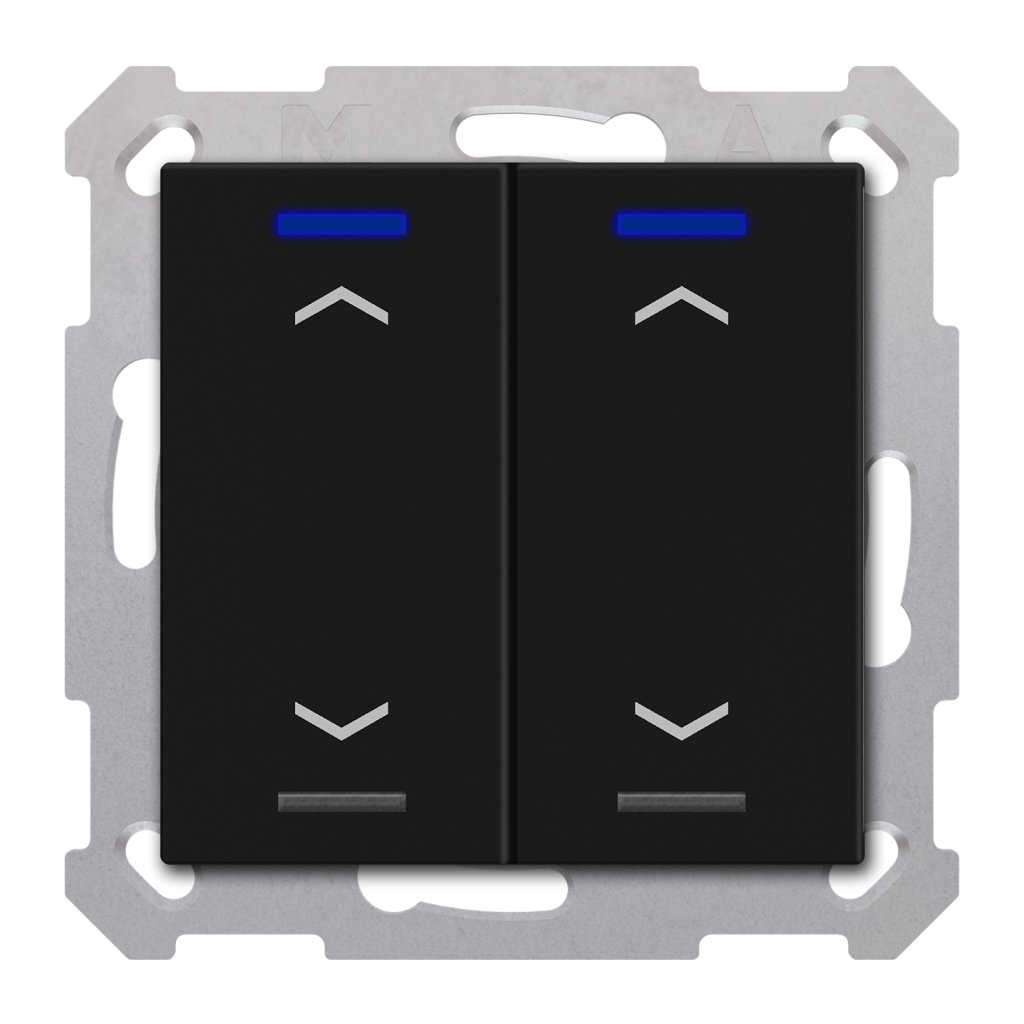 [BE-TAL550206.A1] KNX Taster Light 55 2-voudig, RGBW, mat zwart, jaloezie