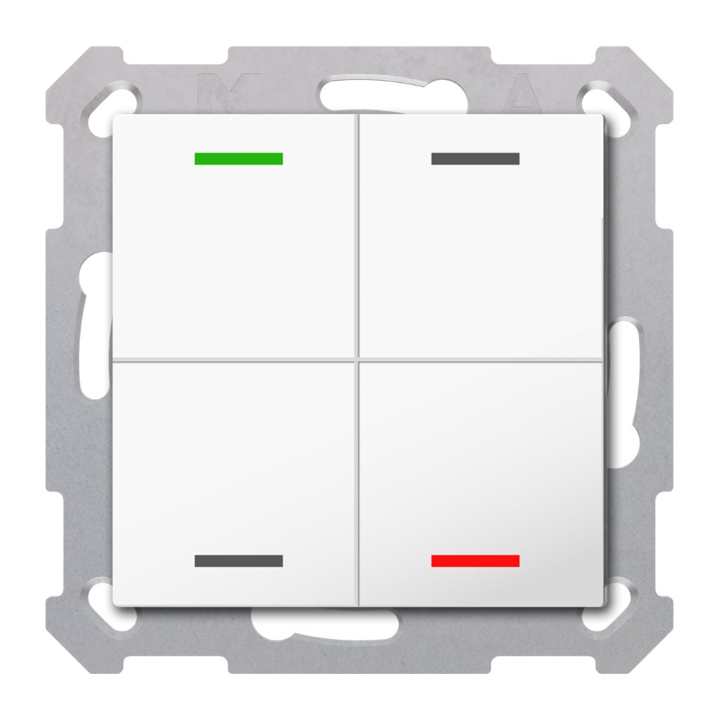 [BE-TAL5504.01] KNX Taster Light 55 4-voudig, RGBW, zuiver wit glanzend, neutraal