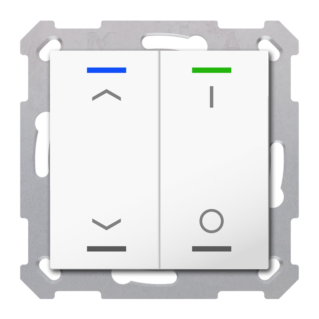 [BE-TAL55T2.C1] KNX Taster Light 55 2-voudig, RGBW, temperatuursensor, zuiver wit glanzend, jal._sch.