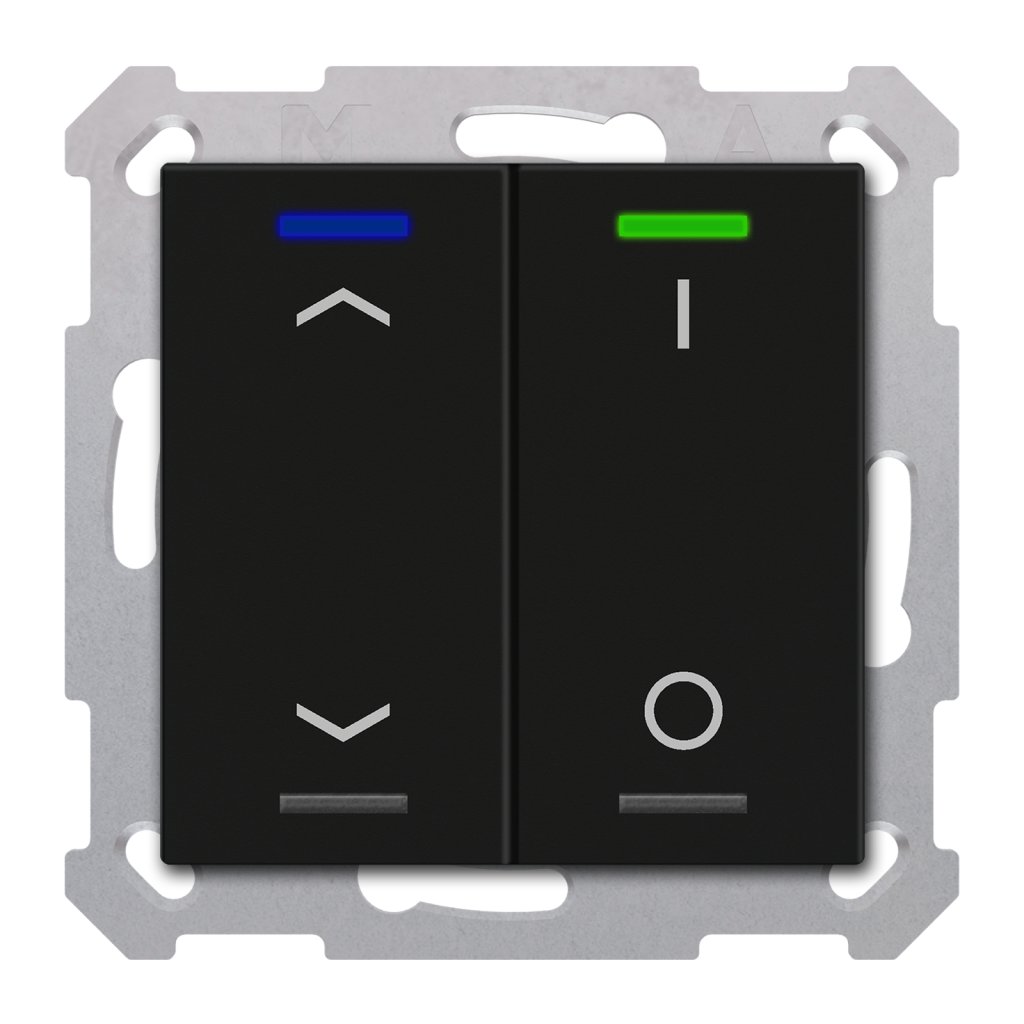 [BE-TAL55T206.C1] KNX Taster Light 55 2-voudig, RGBW, temperatuursensor, mat zwart, jal._sch.
