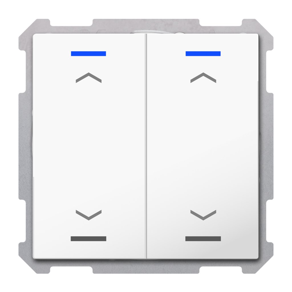 [BE-TAL6302.A1] KNX Taster Light 63 2-voudig, RGBW, studio wit glanzend, jaloezie