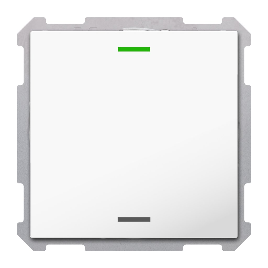 [BE-TAL63T1.01] KNX Taster Light 63 1-voudig, RGBW, temperatuursensor, studio wit glanzend, neutraal