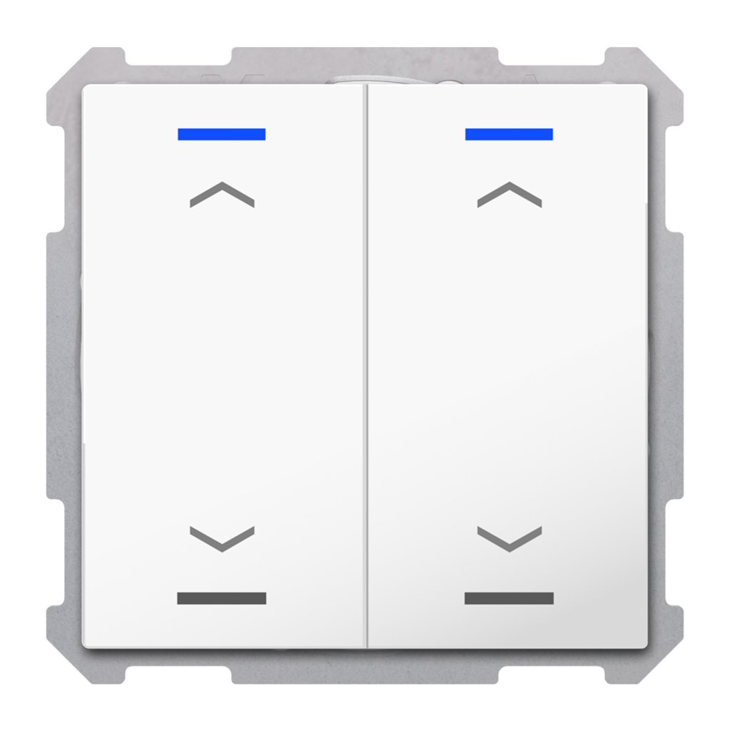 [BE-TAL63T2.A1] KNX Taster Light 63 2-voudig, RGBW, temperatuursensor, studio wit glanzend, jal.