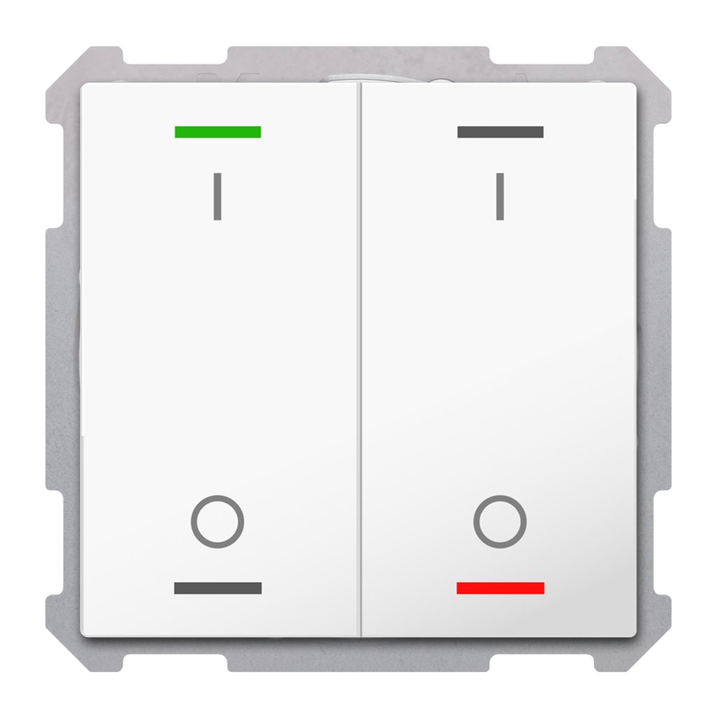 [BE-TAL63T2.B1] KNX Taster Light 63 2-voudig, RGBW, temperatuursensor, studio wit glanzend, sch.