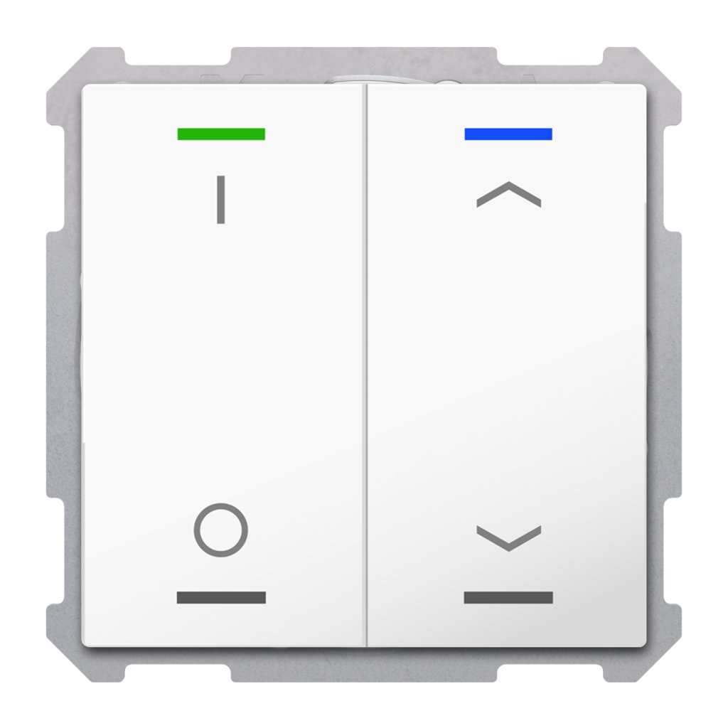 [BE-TAL63T2.D1] KNX Taster Light 63 2-voudig, RGBW, temperatuursensor, studio wit glanzend, sch_jal