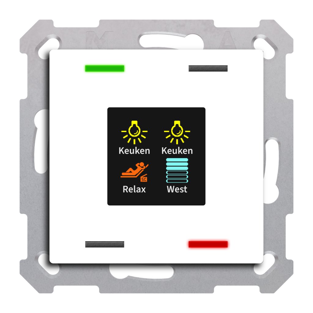 [BE-TAS5504.01] KNX Taster Smart 55 4-voudig met kleurendisplay, zuiver wit glanzend